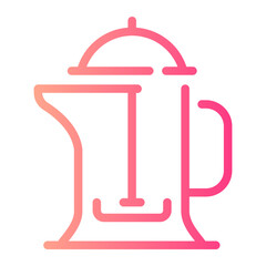 french press Line Gradient Icon