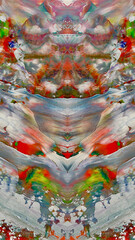 Fototapeta premium Abstract art background . Hand painting artwork on canvas . 