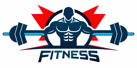 Fototapeta premium Unique Fitness logo on white background