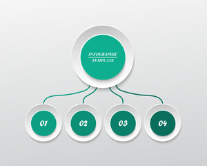 Creative infographic template with 4 steps, options, parts or processes.