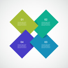 Creative infographic template with 4 steps, options, parts or processes.