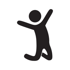 vector flat icon of person jumping for joy