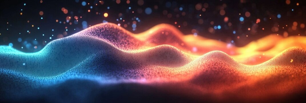 Abstract Waves of Colorful Light with a Magical Glow Creating Vibrant Textures in a Darkened Space for Backgrounds and Creative Projects