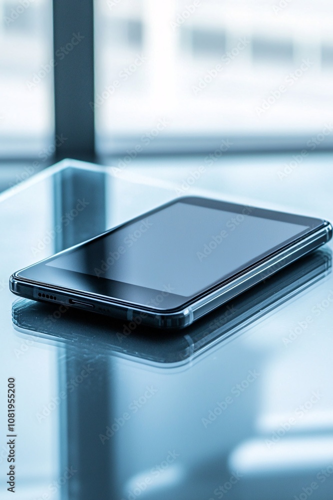 Poster app interface mockup displayed on a smartphone with a smooth, soft-focus background, allowing for am