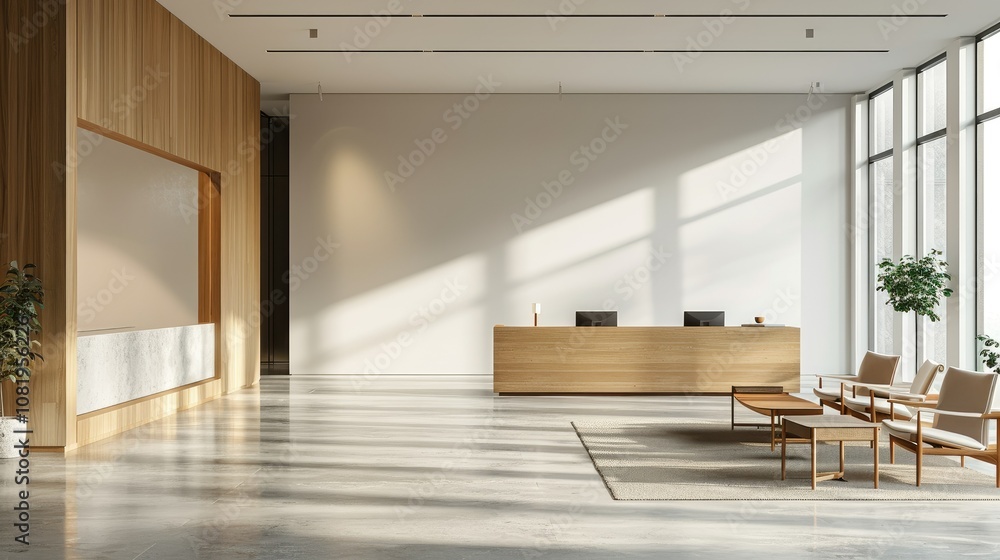 Poster Minimalist building exterior with unique light patterns
