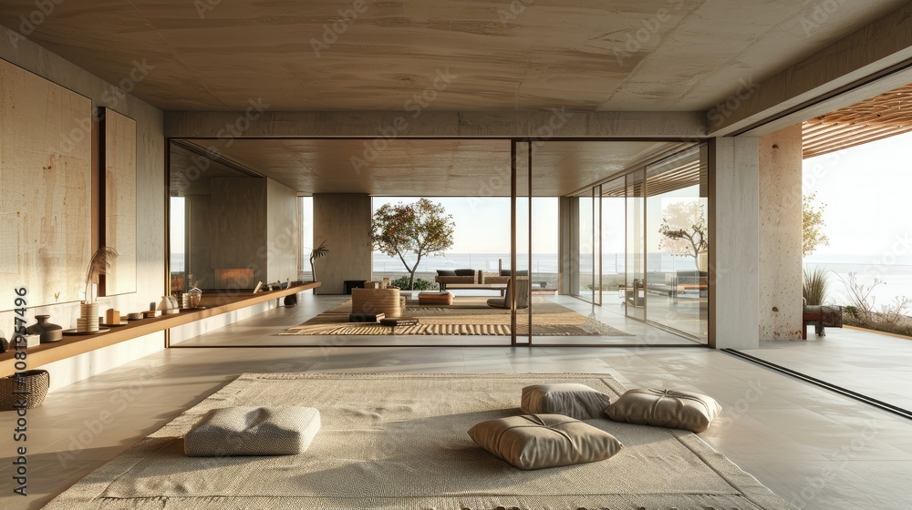 Poster Minimalist architecture with large open spaces