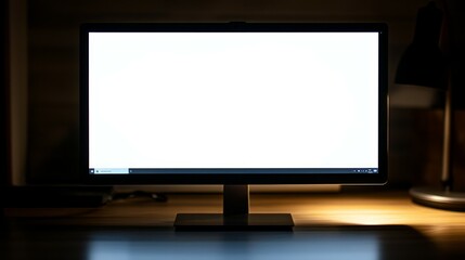 Laptop with white blank screen isolated on white background, white aluminium body