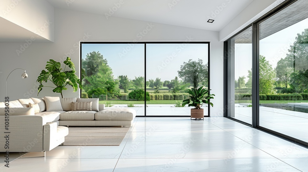 Poster Minimalist architecture with large open spaces