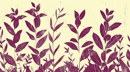 Retro purple leaf plant pattern illustration poster background