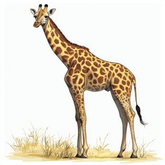 Naklejka premium Graceful Giraffe Standing in Natural Habitat