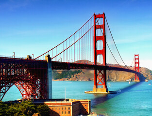 Obraz premium Golden Gate bridge in San Francisco city. California, U.S.