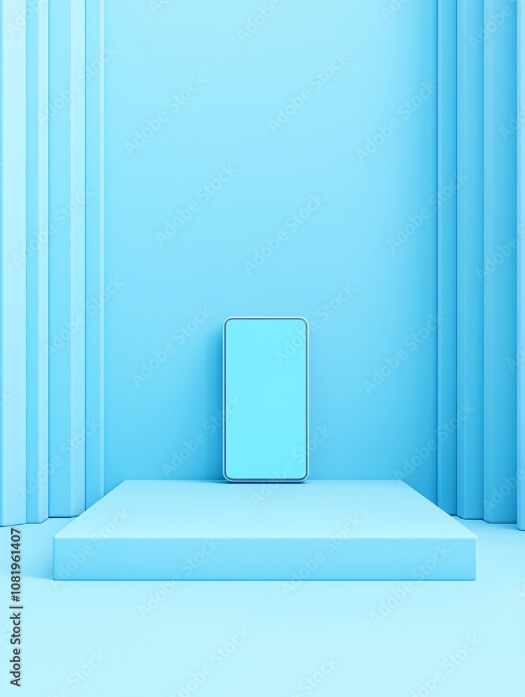 Poster interactive mockup of a touch interface in a presentation, set on a product screen with a clean, min