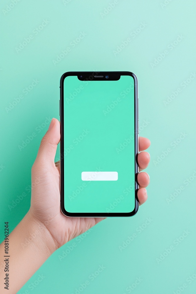 Poster interactive presentation mockup featuring a mobile screen with a user-friendly layout, presented aga