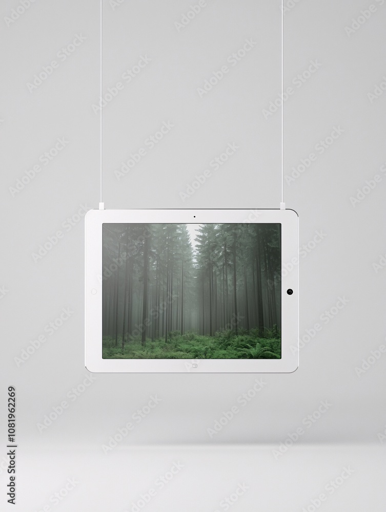 Poster high-quality digital mockup of a graphic design portfolio, displayed in a realistic tablet view with