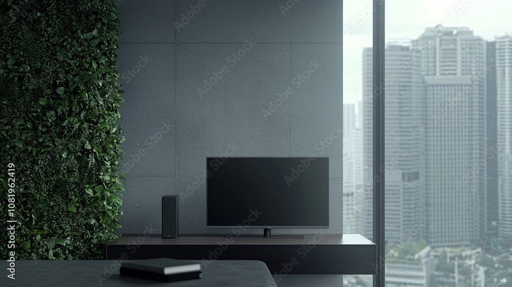 Poster clean and modern mockup of a digital presentation on a computer screen with ample copy space, ideal 