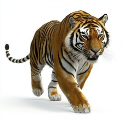 Fototapeta premium Majestic Tiger on the Move in a Bright Environment