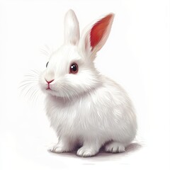 Adorable White Rabbit with Bright Eyes