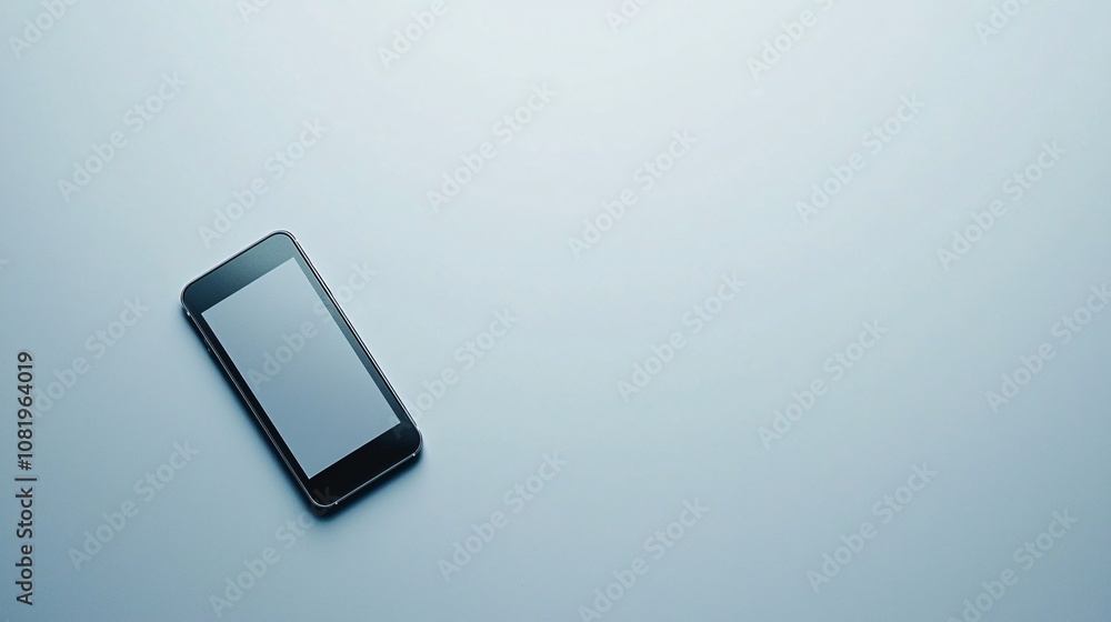 Aufkleber minimalist digital mockup of a mobile interface, presented on a smartphone with ample copy space