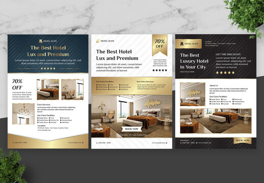 Blue and Gold Hotel Flyer