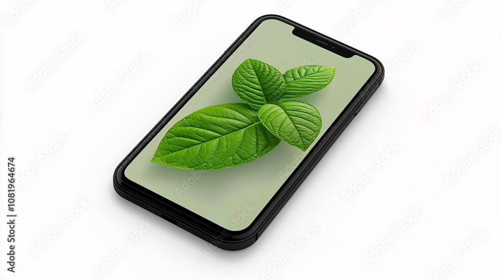 Aufkleber modern portfolio mockup on a smartphone screen with a clean and minimalist user interface
