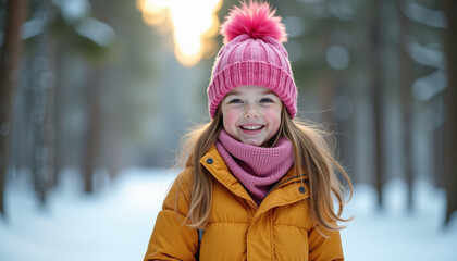 Joyful Winter Day: A Little Girl's Winter Wonderland Portrait