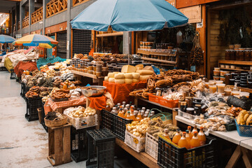 The Feria Municipal market in Ancud, Chile, is an enclosed market that sells a variety of produce, including local specialties such as seaweed.