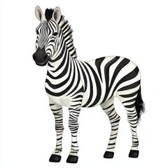 Fototapeta premium Playful Cartoon Zebra with Stripes and Mane