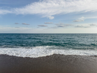 sandy beach and beautiful sea view