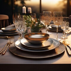 table setting at restaurant