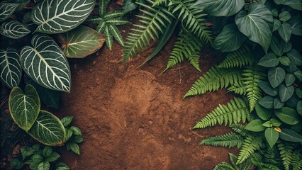 Vertical Botanical Background in Earthy Brown Tones with Ample Copyspace for Text, Perfect for Nature-Themed Designs and Urban Exploration Photography Backdrops