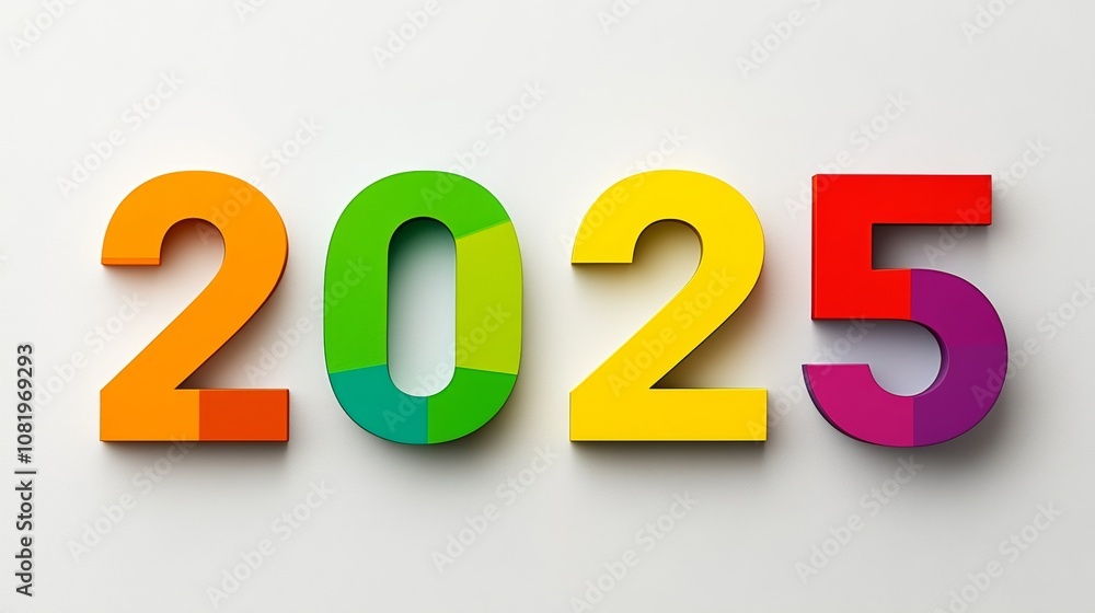 Aufkleber colorful arrangement of the numbers 20, 25, and 25. the numbers are arranged in a way that they appe