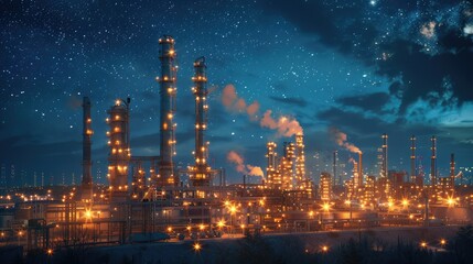 Naklejka premium Render of an advanced industrial complex with clean lines