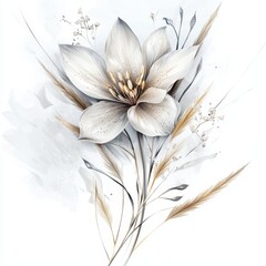 Fototapeta premium Elegant White Flower Arrangement with Delicate Accents