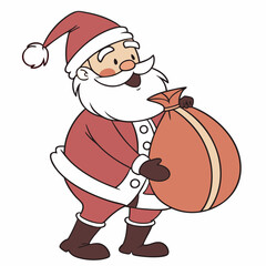 santa claus with a bag of gifts