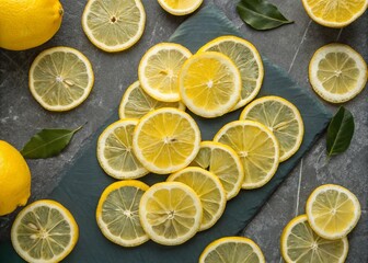 Vibrant Yellow Lemon Slices Banner Background for Freshness and Flavor in Culinary Designs, Perfect for Food Blogs, Recipes, and Cooking Tutorials Featuring Bright Citrus Colors