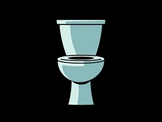 The toilet graphic icon is simple and universally recognizable Simple Flat Toilet Icon Design in Profile View