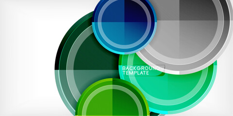 Obraz premium Abstract background - multicolored circles, trendy minimal geometric design, vector illustration