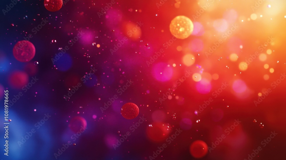 Aufkleber vibrant abstract background with colorful bokeh and particle effects ideal for artistic designs, adv