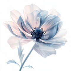 Obraz premium Soft Blue Flower with Delicate Petals and Gentle Hues