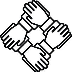 Obraz premium A hand is shown in a square with other hands