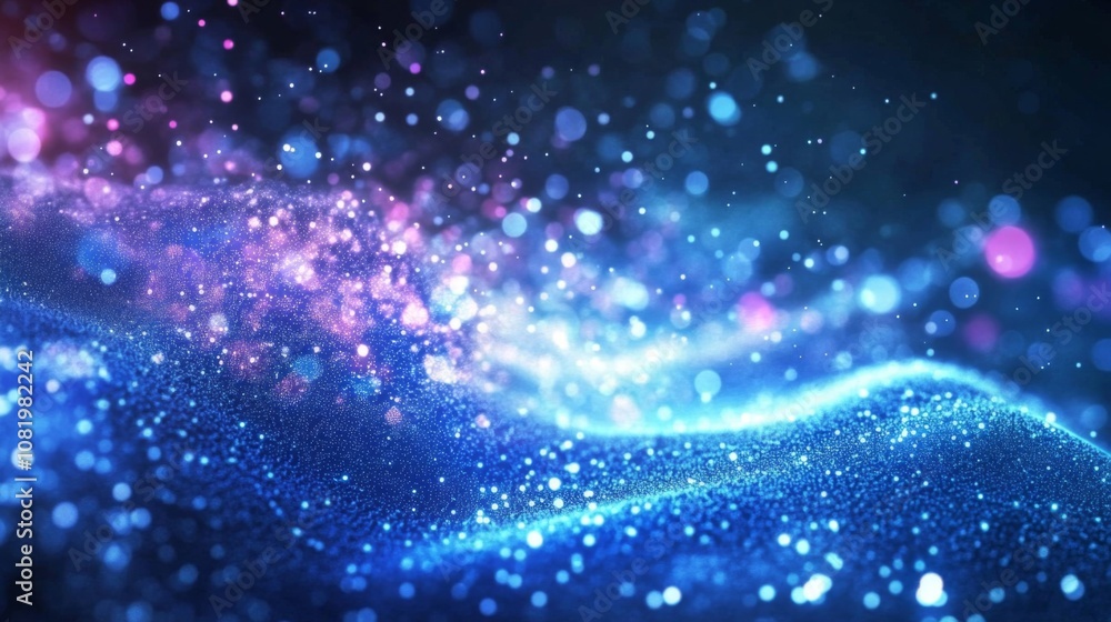Aufkleber Ethereal Cosmic Background with Colorful Glowing Particles and Bokeh Effect for Mystical and Dreamy Visuals in Modern Design Projects