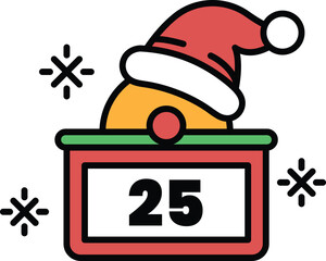 A red box with a white number 25 on it