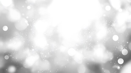 Obraz premium white and silver glitter background with space for text, white and grey glitter bokeh . white bokeh blur circle variety Dreamy soft focus wallpaper backdrop,Christmas snow or anniversary banner,