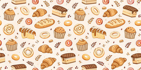 seamless pattern with bread