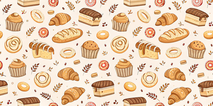 seamless pattern with bread
