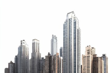 Obraz premium A sketch of tall buildings in a city.