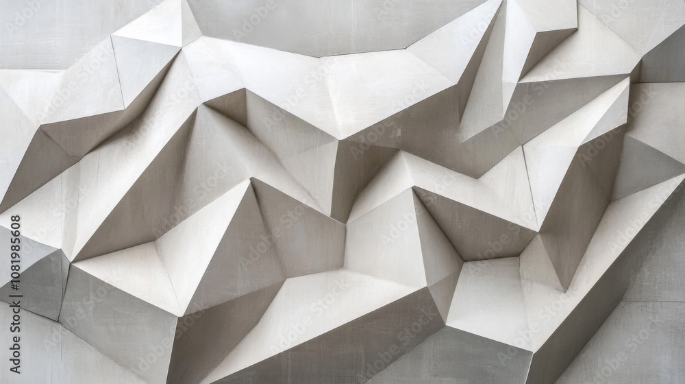 Aufkleber abstract geometric wall design with intricate 3d shapes showcasing modern architectural style and ar