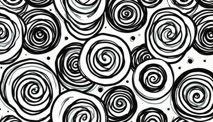 Obraz premium Intricate Black and White Spiral Pattern Design