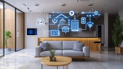 Smart house concept with integrated technology visuals