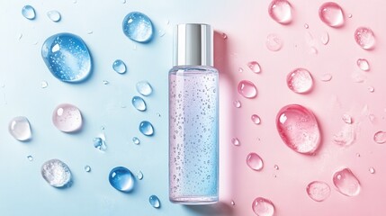 Refreshing luxury facial toner bottle product display beauty studio aesthetic environment close-up view hydration concept